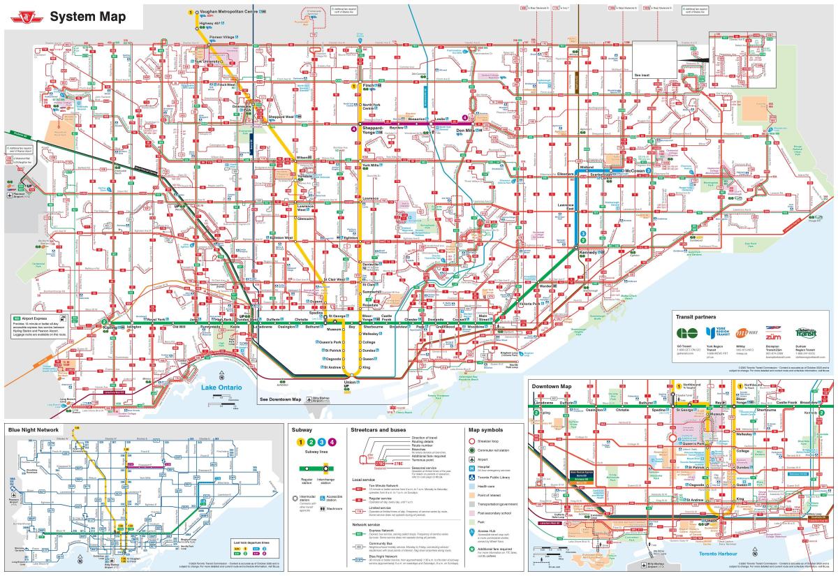 TTC autobus Toronto mapa