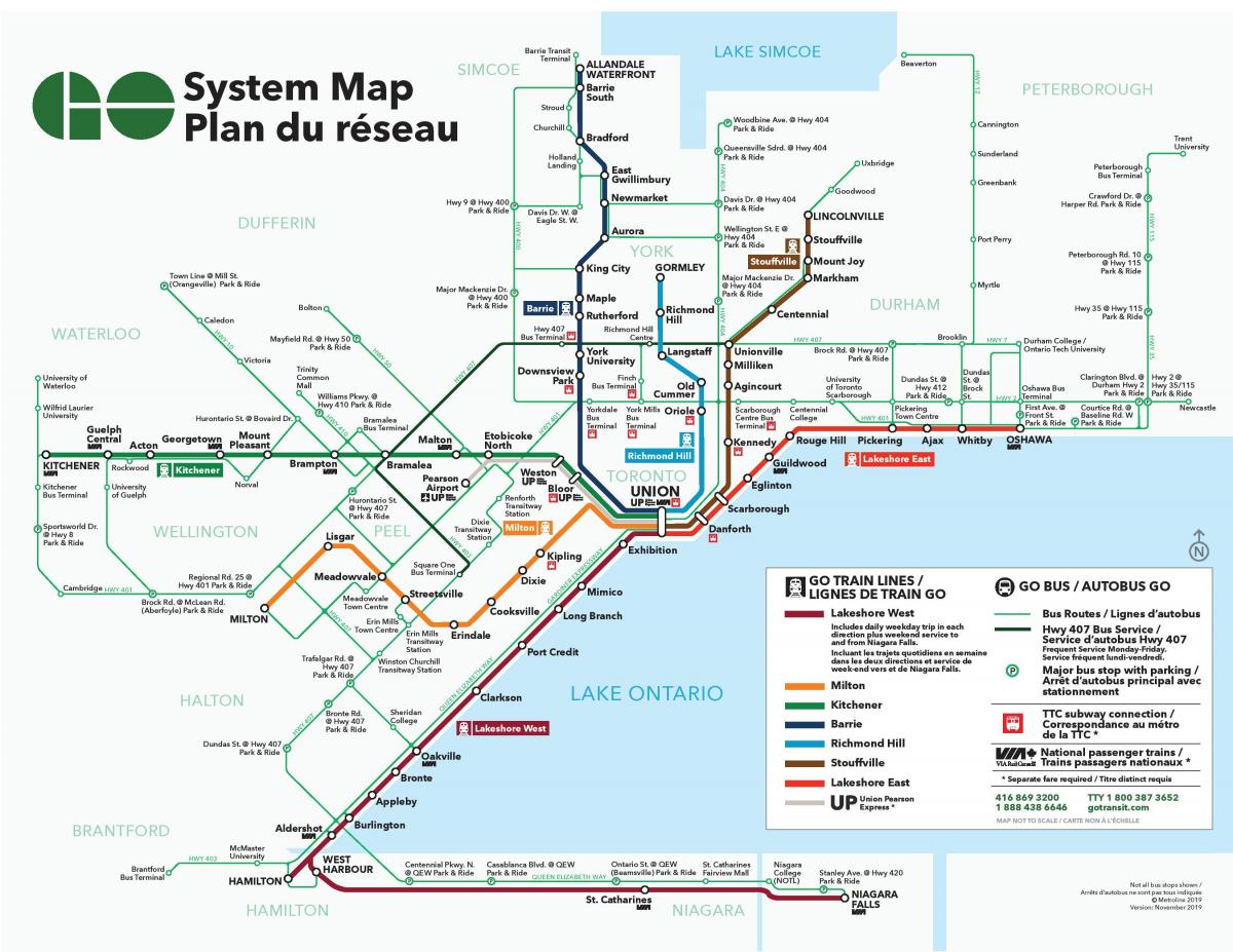 Dworzec autobusowy w Toronto mapie