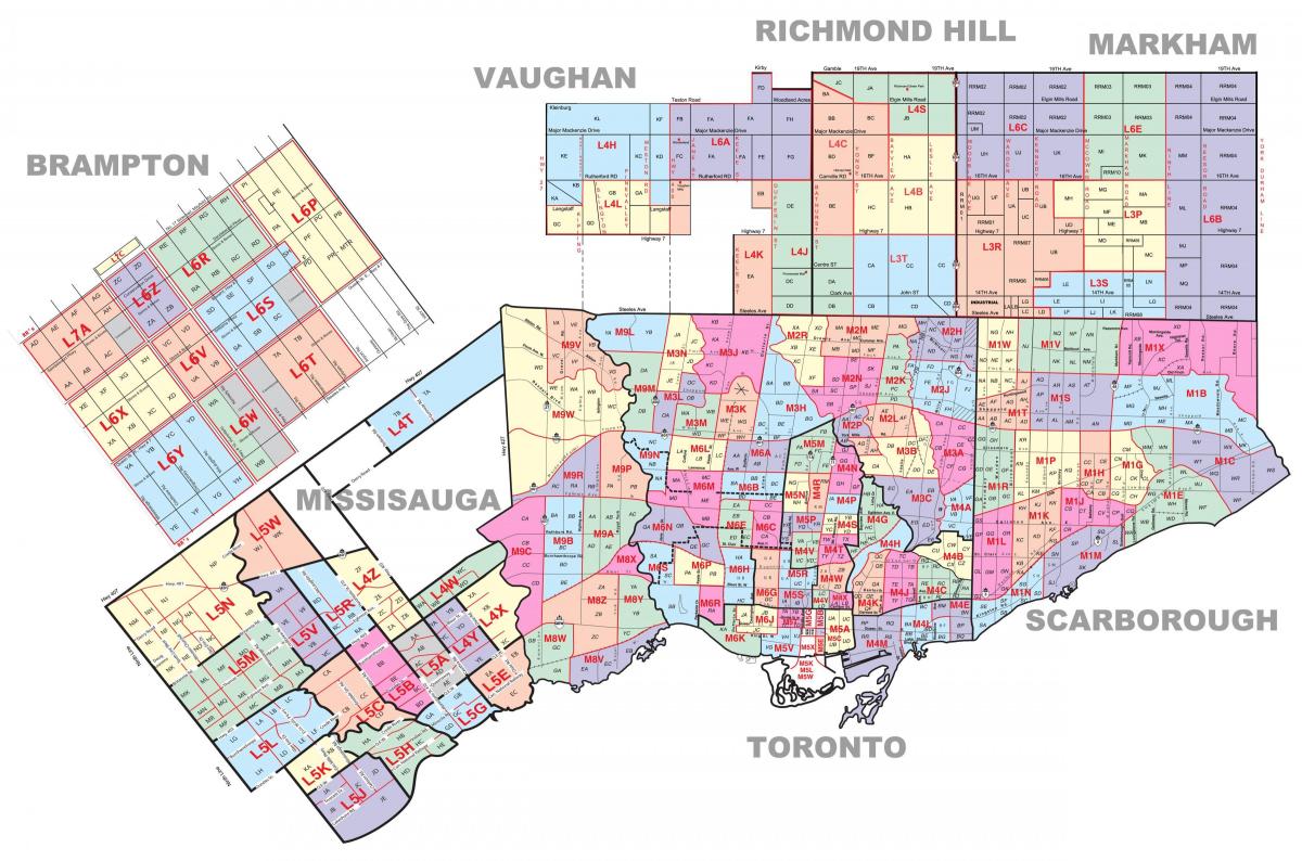 kod pocztowy mapie Toronto