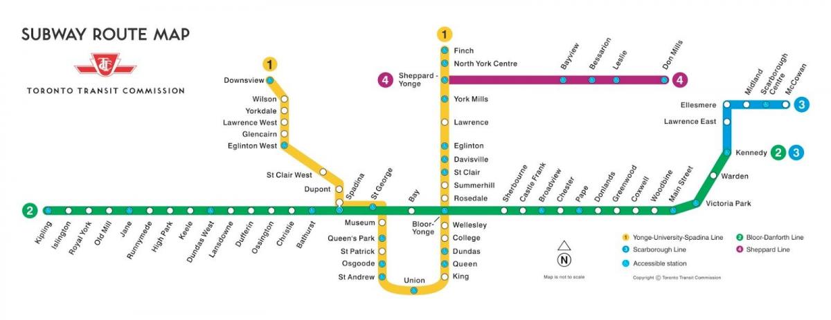 mapa metra w Toronto