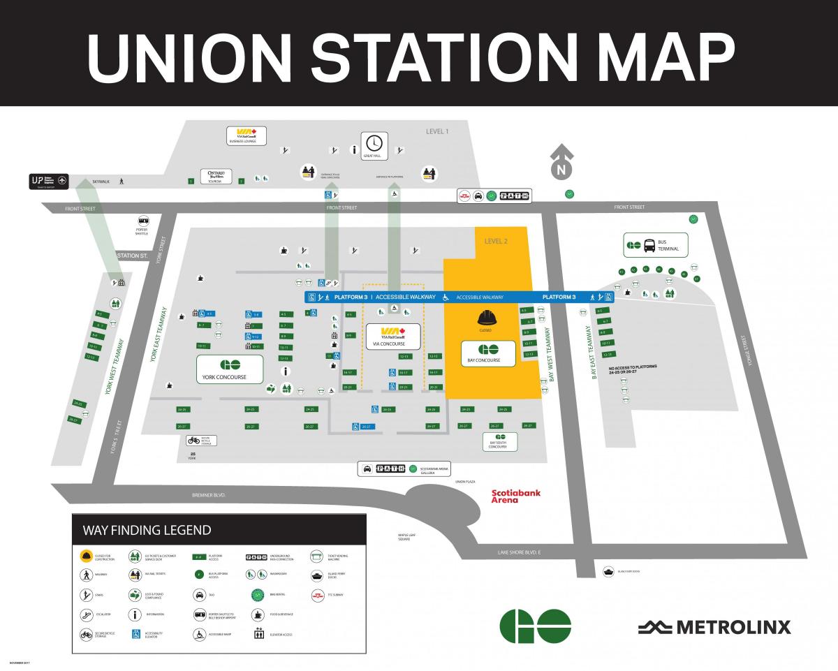 stacja Union w Toronto mapa