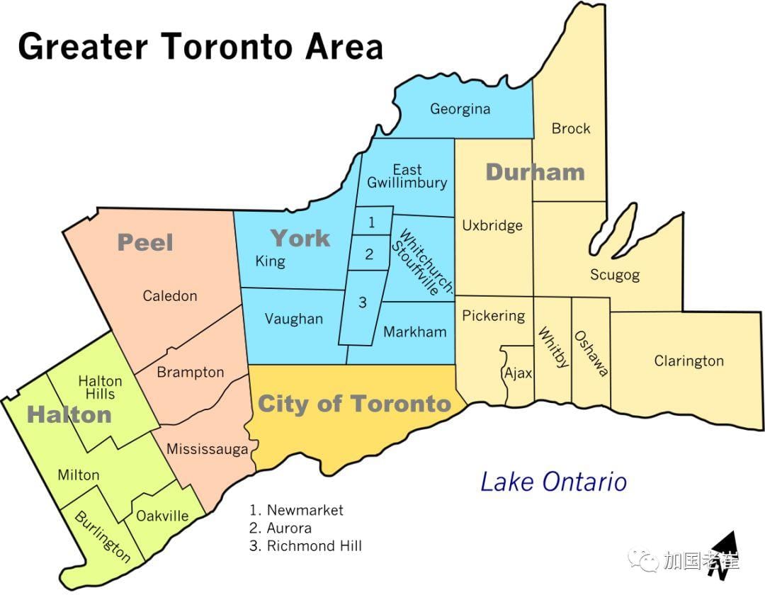 Mapa okolic Toronto