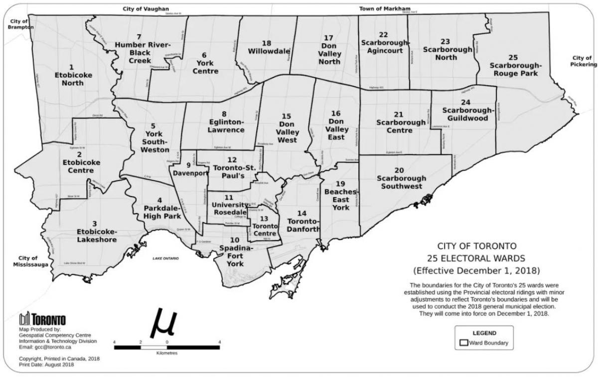 Ward mapie Toronto