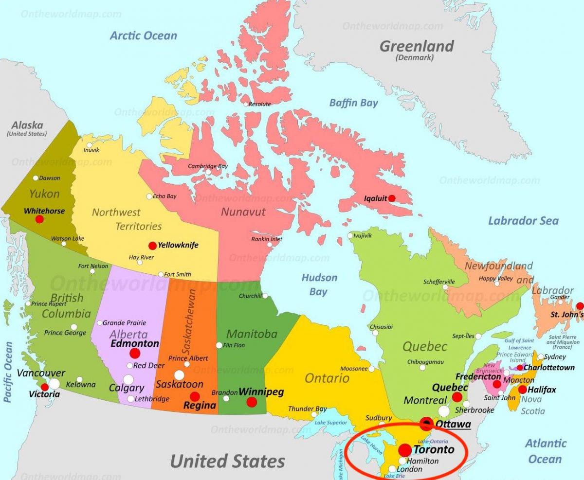 Kanada mapa Toronto