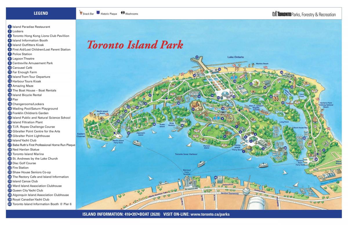 mapa Toronto Island
