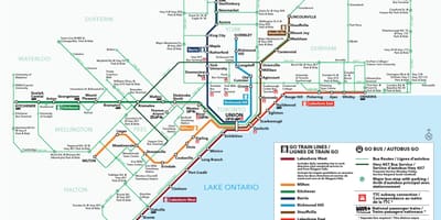 Dworzec autobusowy w Toronto mapie