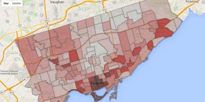 Przestępstwo mapie Toronto