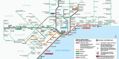 Transport publiczny w Toronto mapie